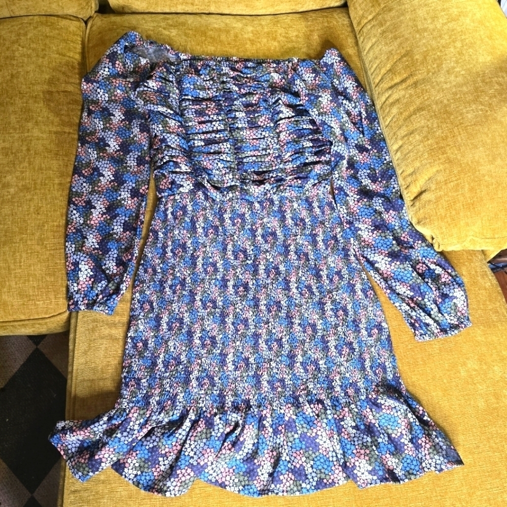 Rock & Roll Cowgirl Floral Blue Dress